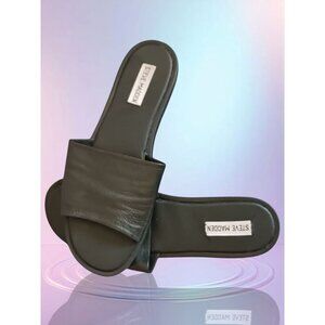 Steve Madden Womens Black Leather Slide Sandals size 10M